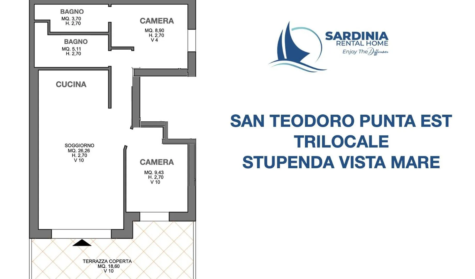 Apartamento Punta Est Trilocale Stupenda Vista Mare Capo Coda Cavallo 0*,